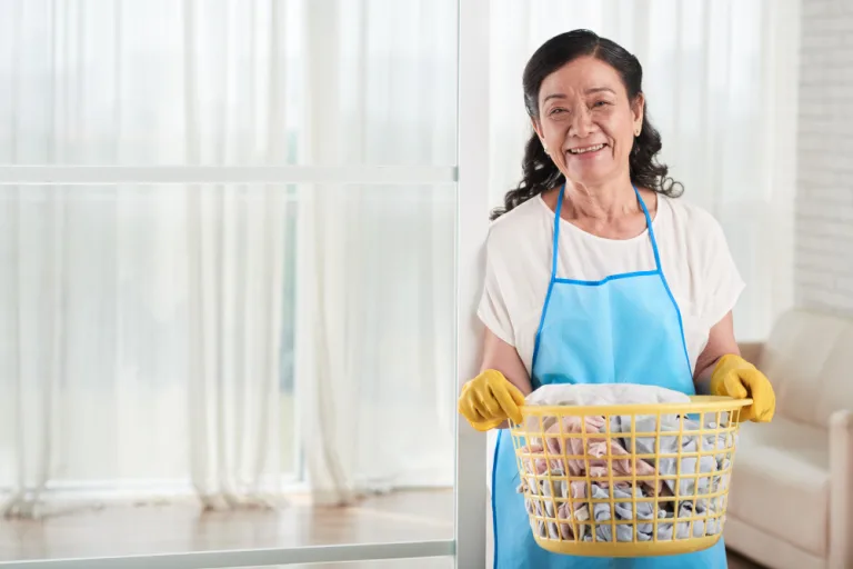 Maid Holding a Laundry Basket in Johor